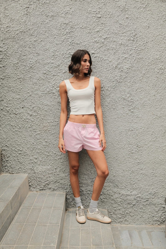 Set short positano rosa claro