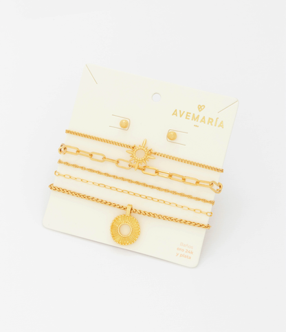 Set X4 Pulseras Lucero + Aretes