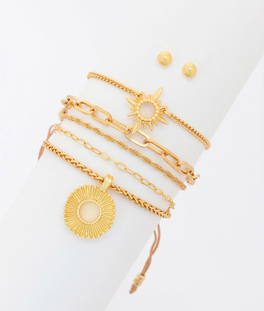 Set X4 Pulseras Lucero + Aretes