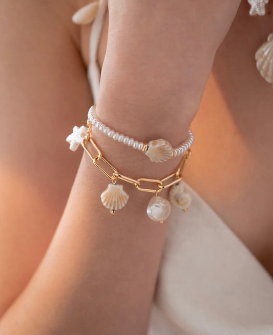 Pulsera 2 en 1 Caracoles + Aretes