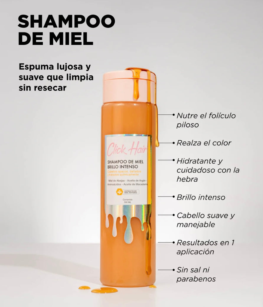 Shampoo de miel brillo intenso