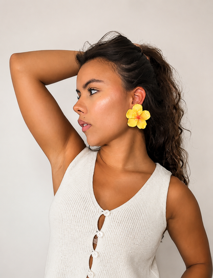 Aretes flor tropical