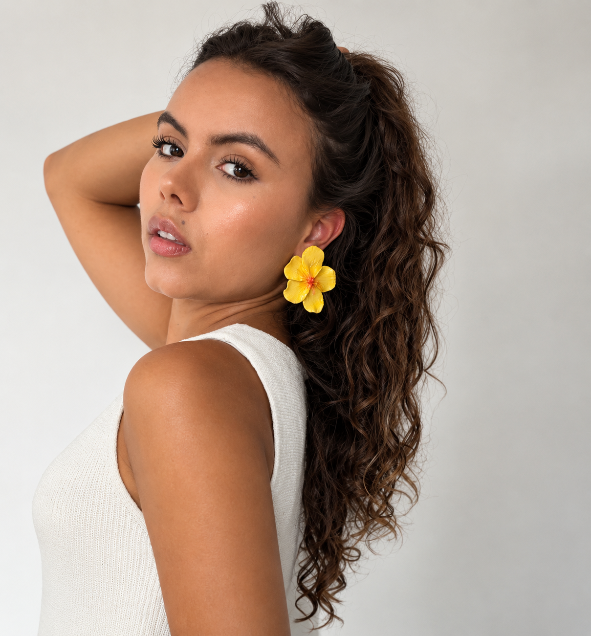 Aretes flor tropical