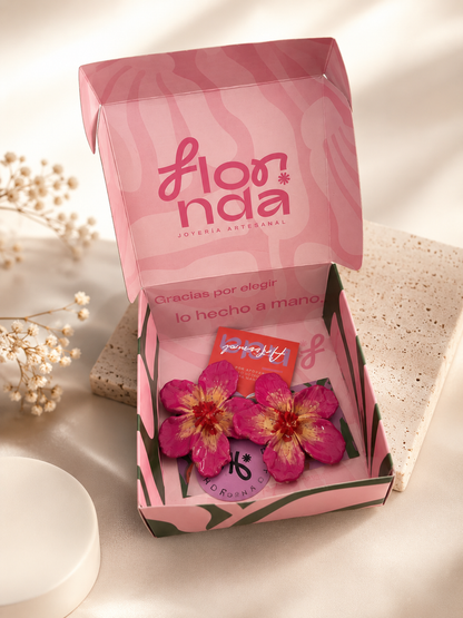 Aretes flor tropical