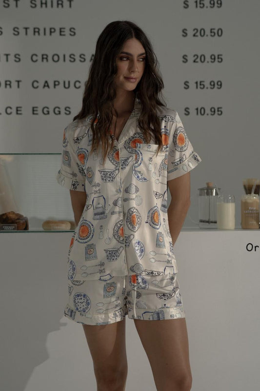 Conjunto short Dolce coffee